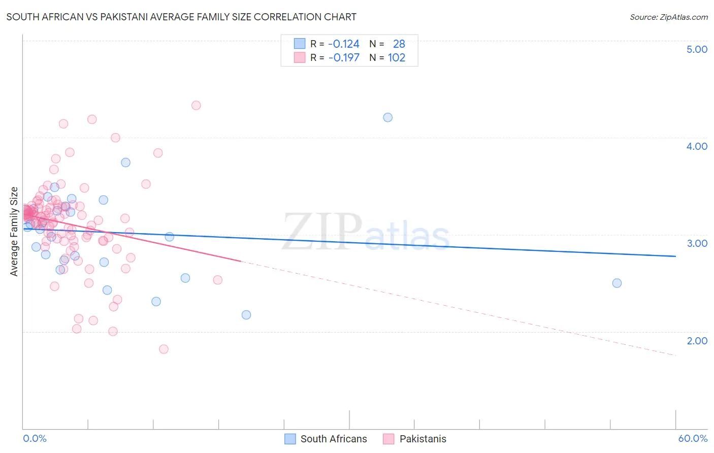 South African vs Pakistani Average Family Size