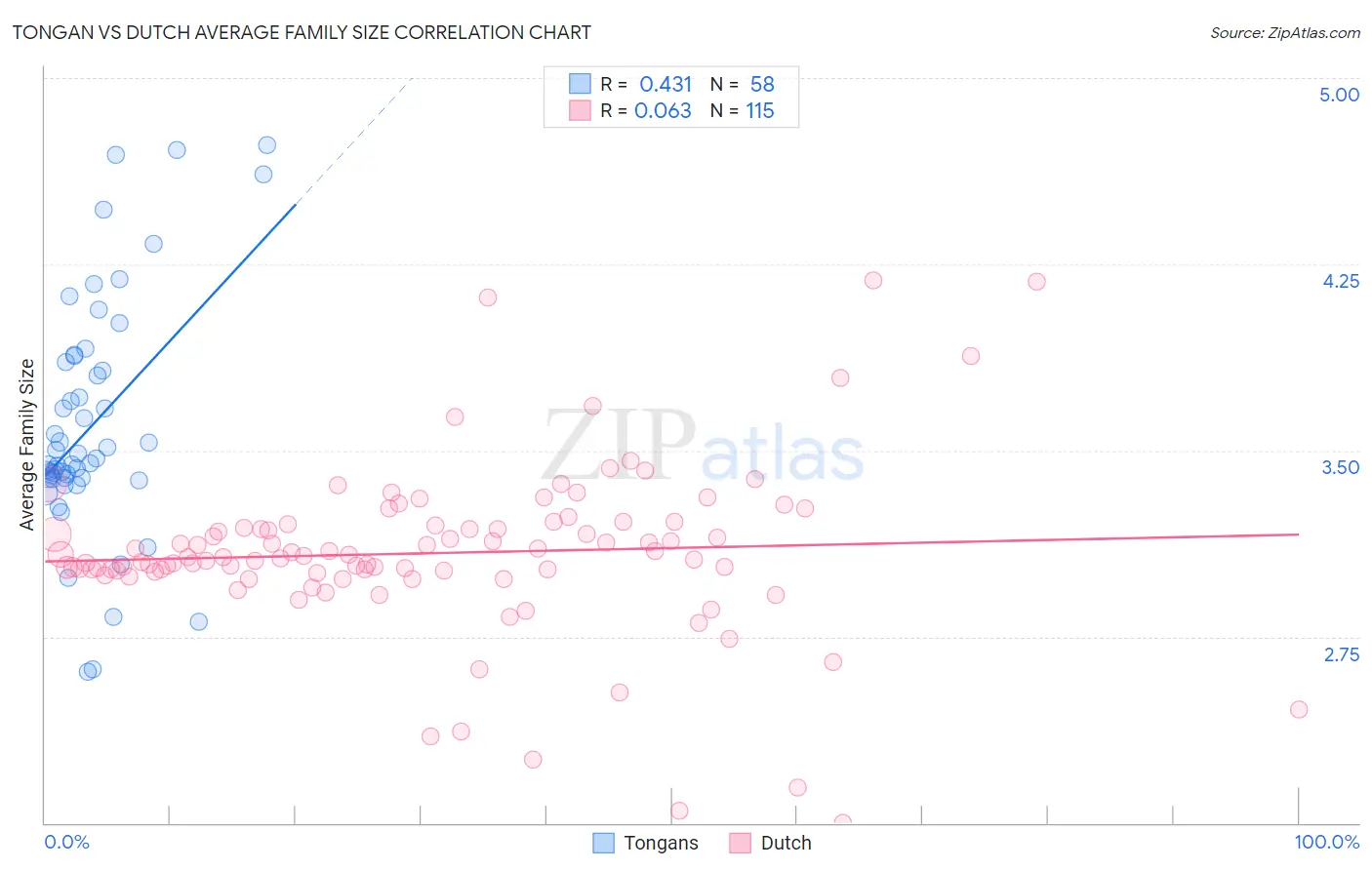 Tongan vs Dutch Average Family Size