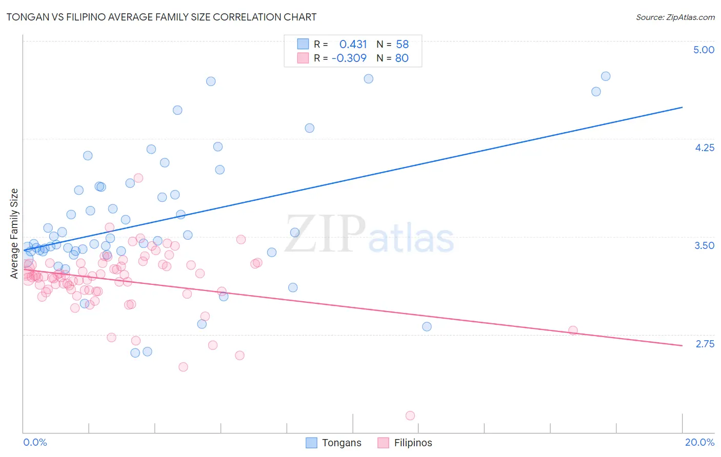 Tongan vs Filipino Average Family Size