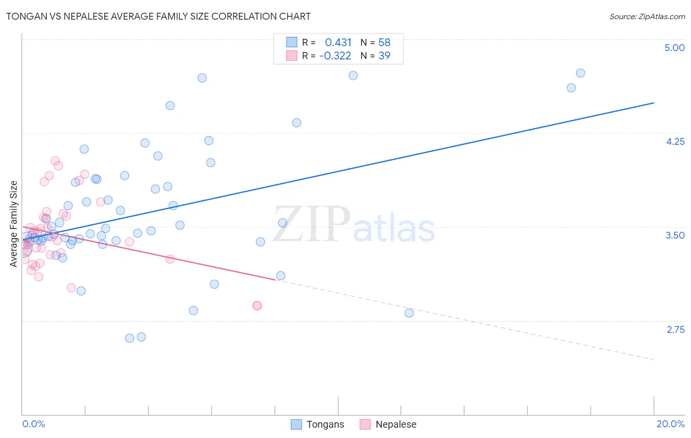 Tongan vs Nepalese Average Family Size