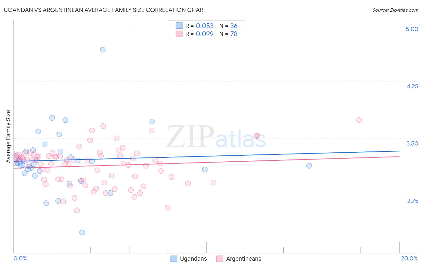 Ugandan vs Argentinean Average Family Size