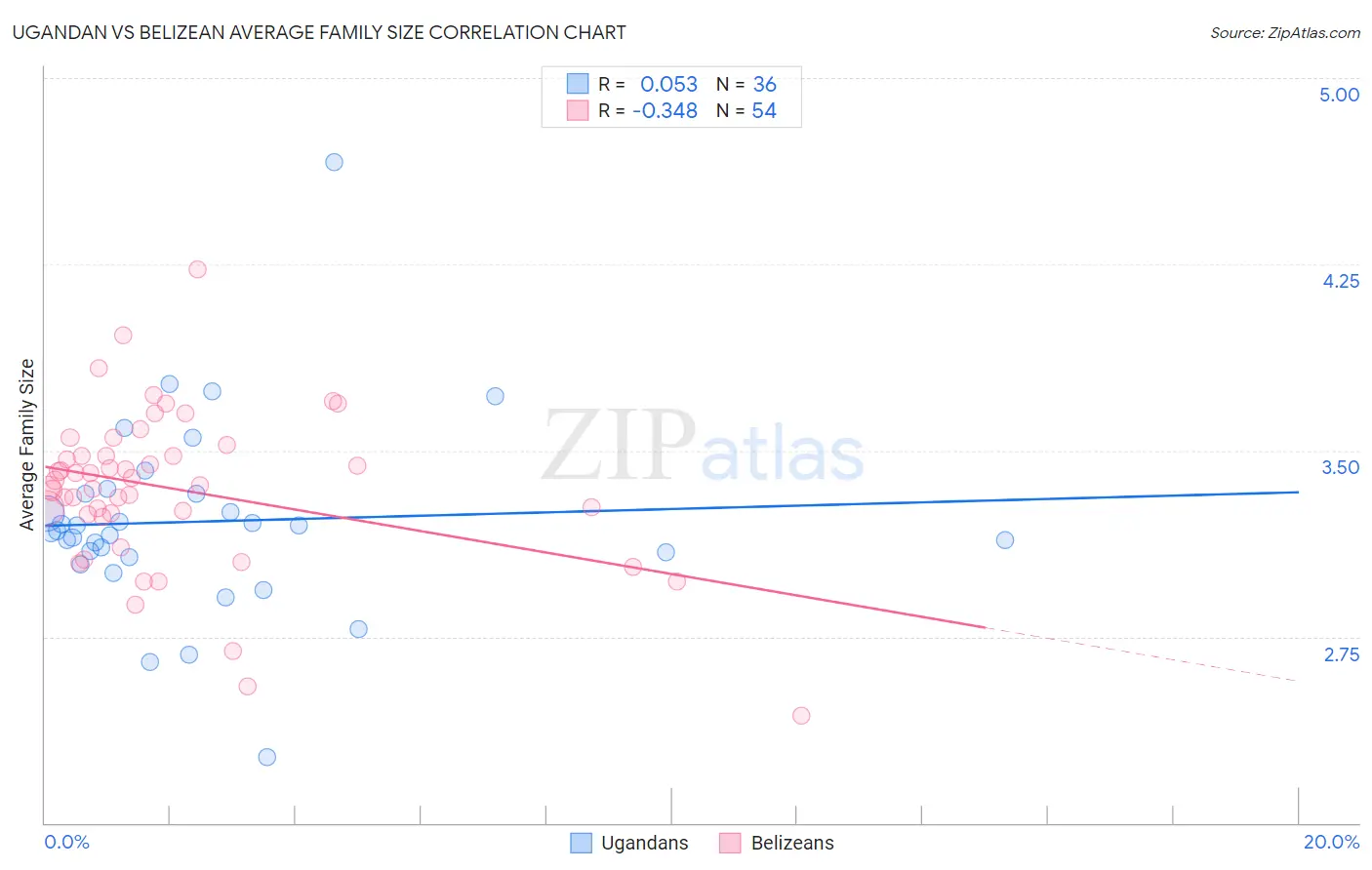 Ugandan vs Belizean Average Family Size