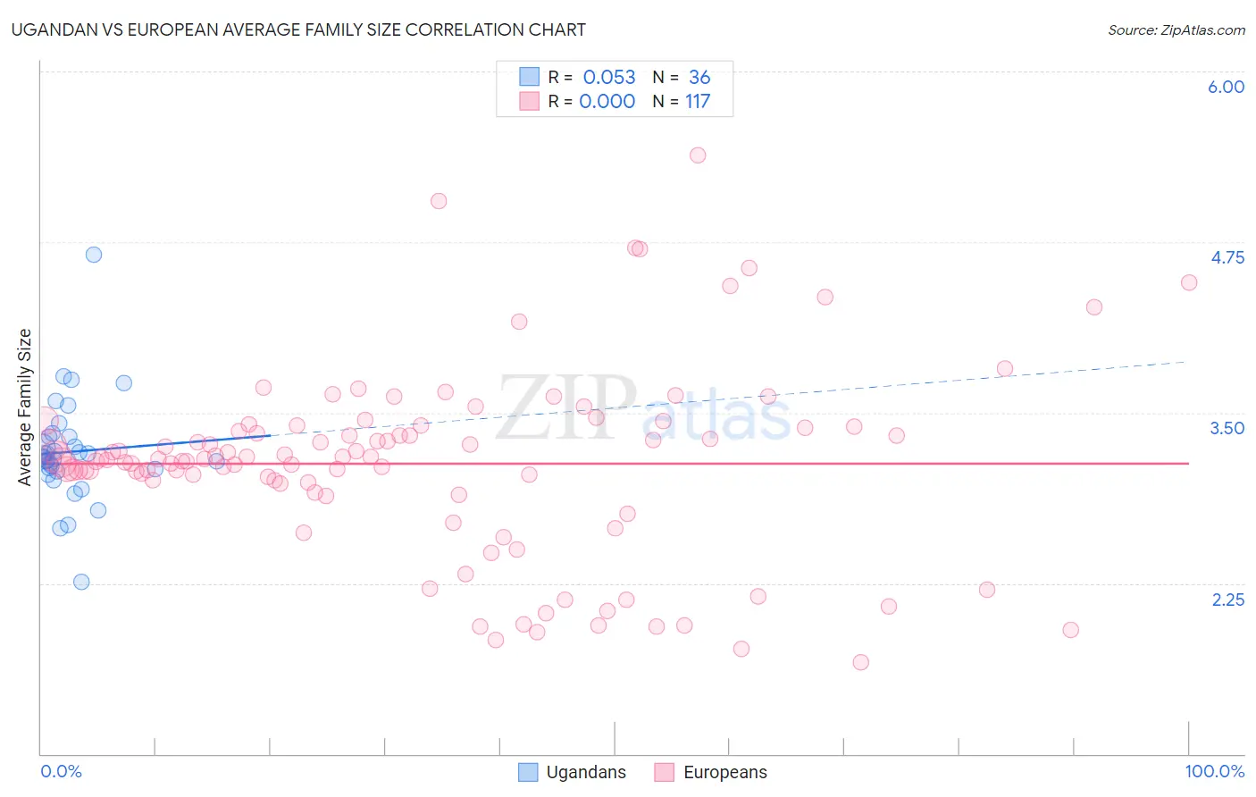 Ugandan vs European Average Family Size
