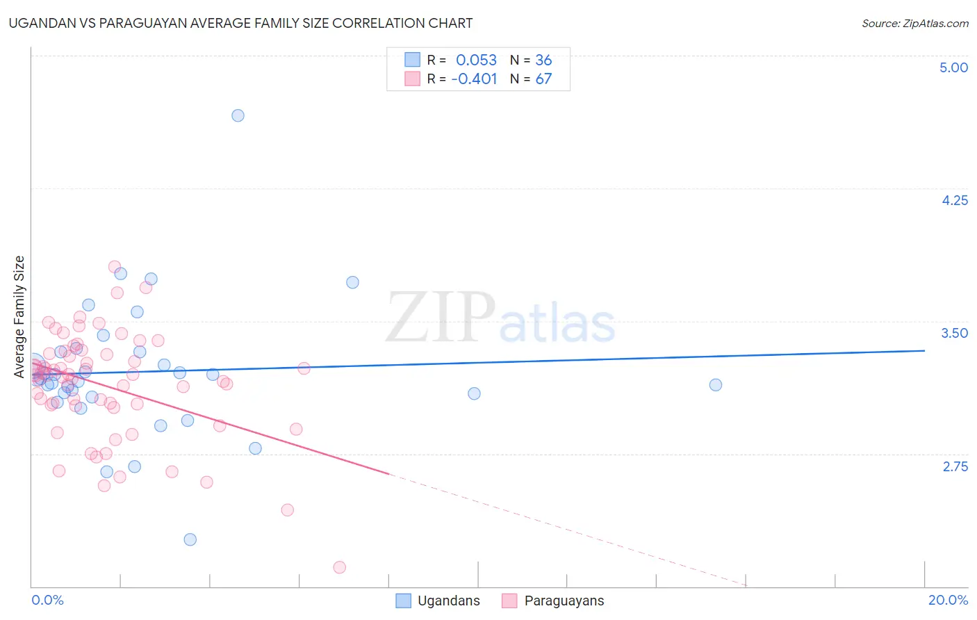 Ugandan vs Paraguayan Average Family Size