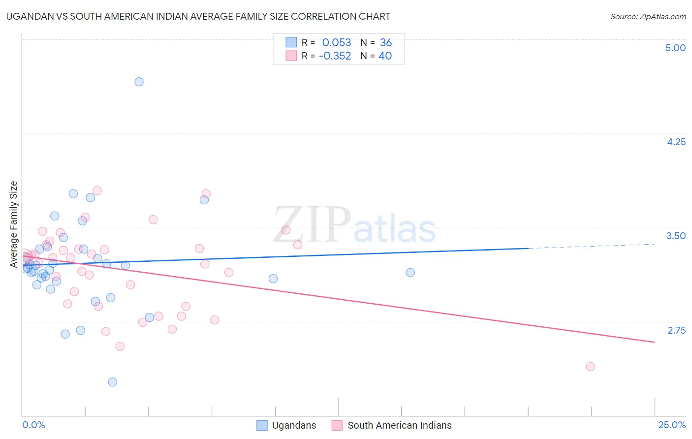 Ugandan vs South American Indian Average Family Size