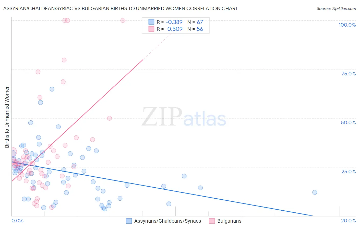 Assyrian/Chaldean/Syriac vs Bulgarian Births to Unmarried Women