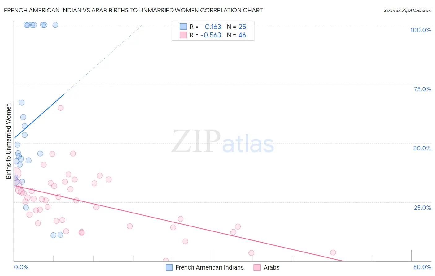 French American Indian vs Arab Births to Unmarried Women