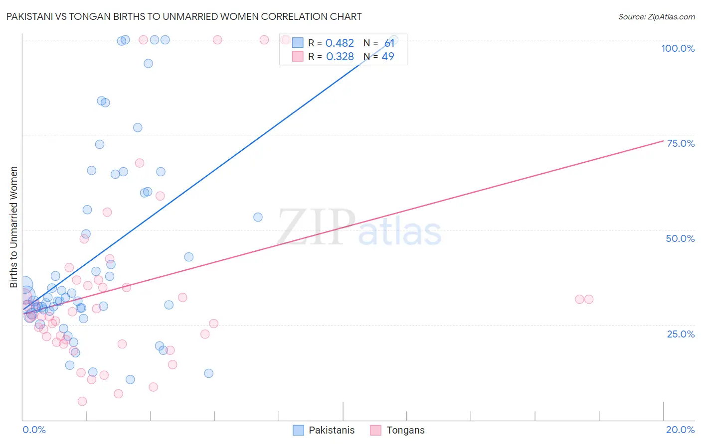 Pakistani vs Tongan Births to Unmarried Women