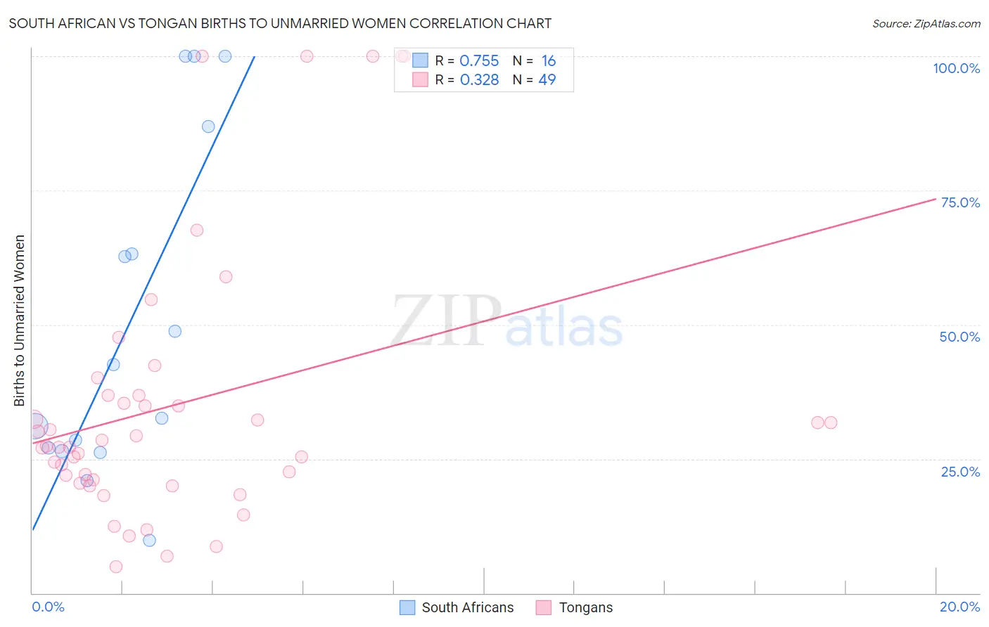 South African vs Tongan Births to Unmarried Women