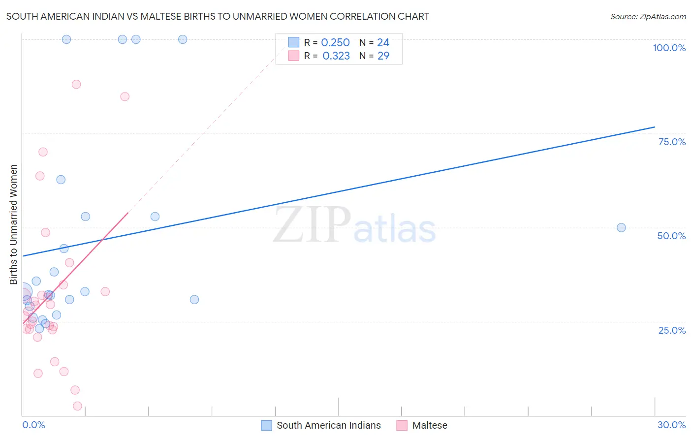 South American Indian vs Maltese Births to Unmarried Women