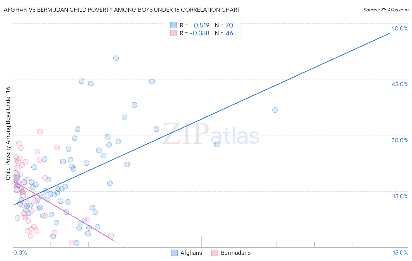 Afghan vs Bermudan Child Poverty Among Boys Under 16