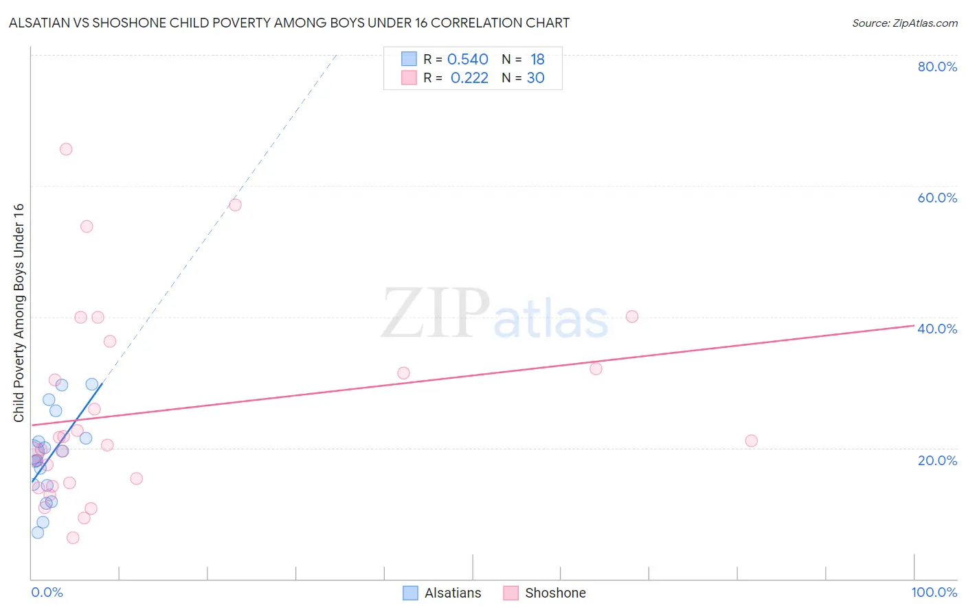 Alsatian vs Shoshone Child Poverty Among Boys Under 16