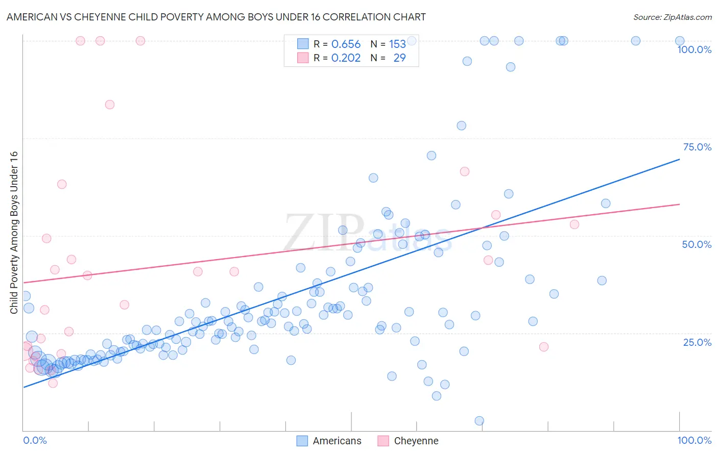 American vs Cheyenne Child Poverty Among Boys Under 16