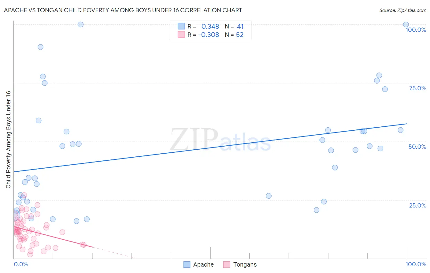 Apache vs Tongan Child Poverty Among Boys Under 16