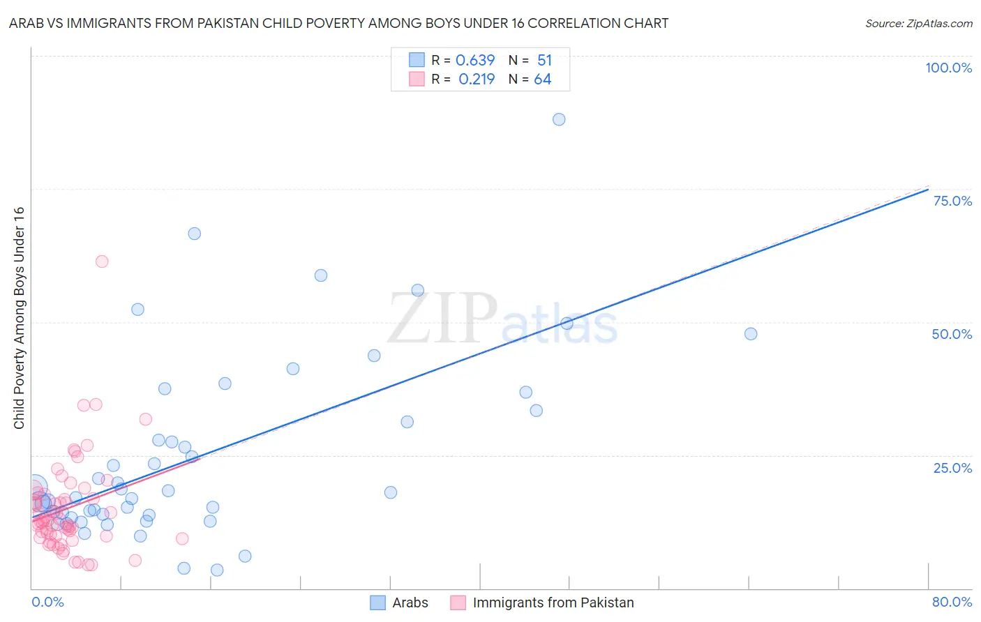 Arab vs Immigrants from Pakistan Child Poverty Among Boys Under 16