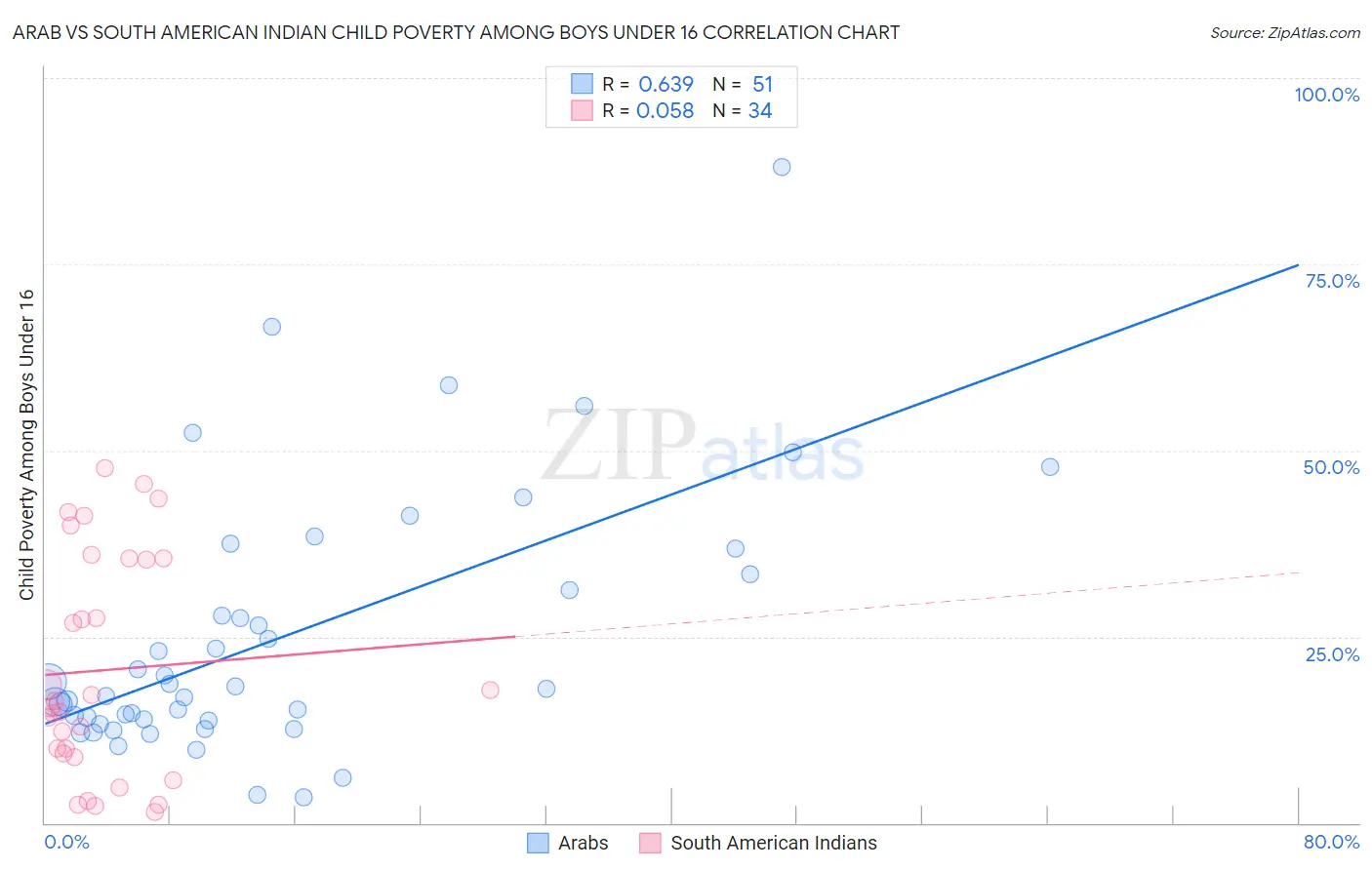 Arab vs South American Indian Child Poverty Among Boys Under 16