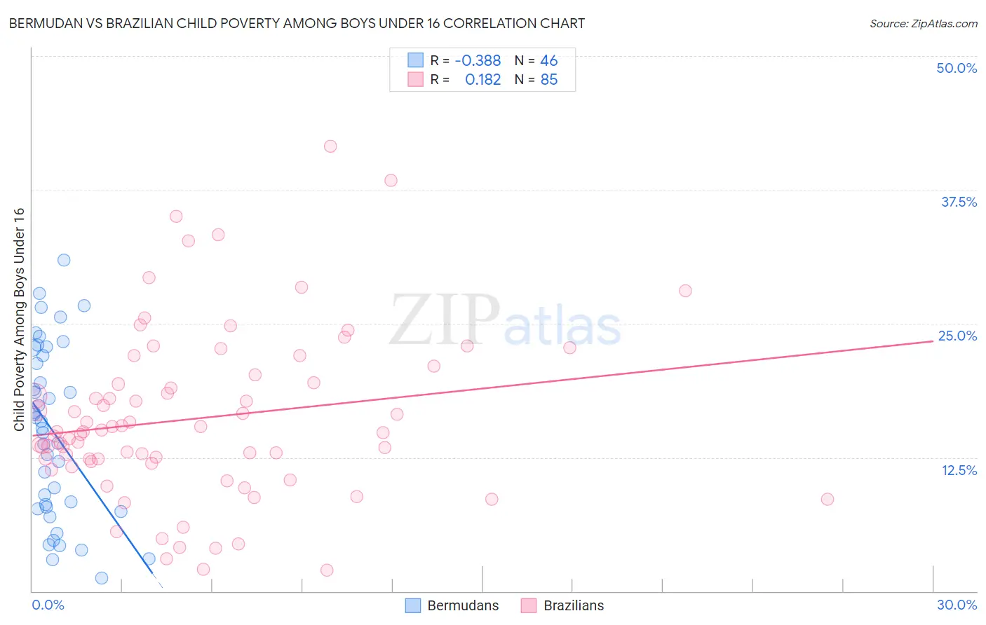 Bermudan vs Brazilian Child Poverty Among Boys Under 16