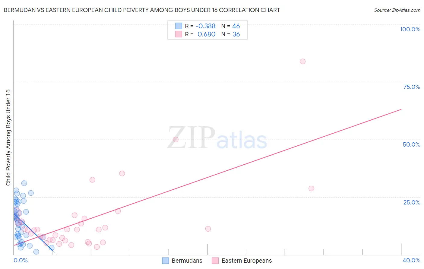 Bermudan vs Eastern European Child Poverty Among Boys Under 16