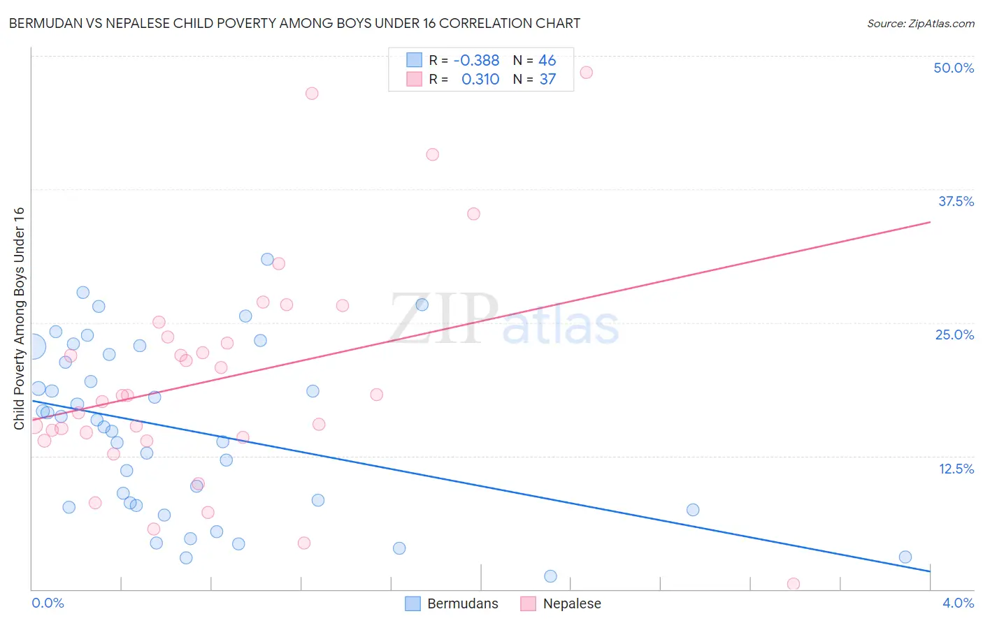 Bermudan vs Nepalese Child Poverty Among Boys Under 16