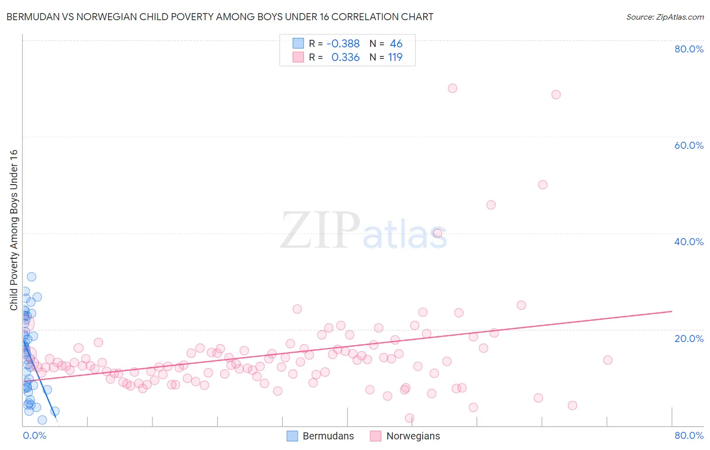 Bermudan vs Norwegian Child Poverty Among Boys Under 16