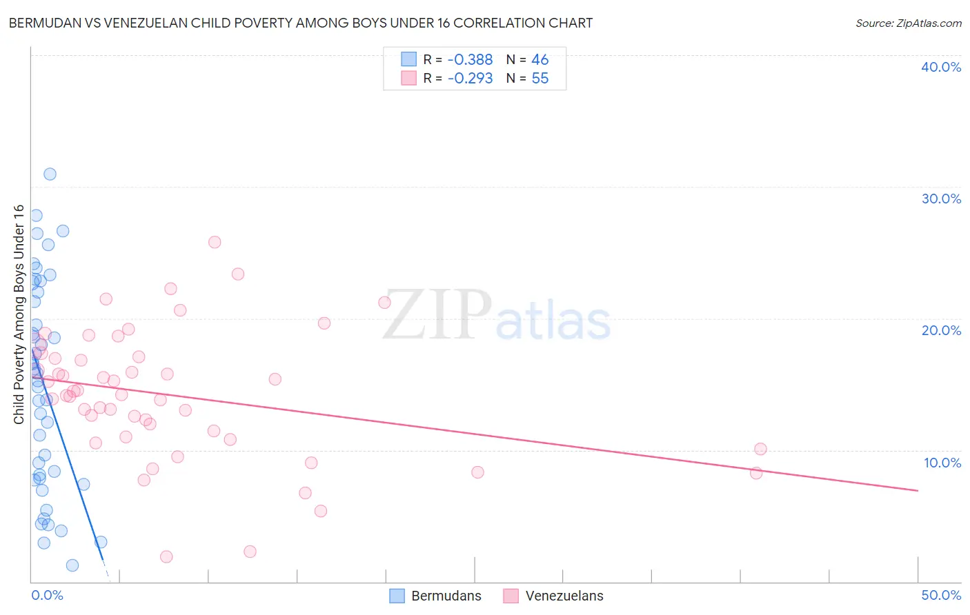 Bermudan vs Venezuelan Child Poverty Among Boys Under 16