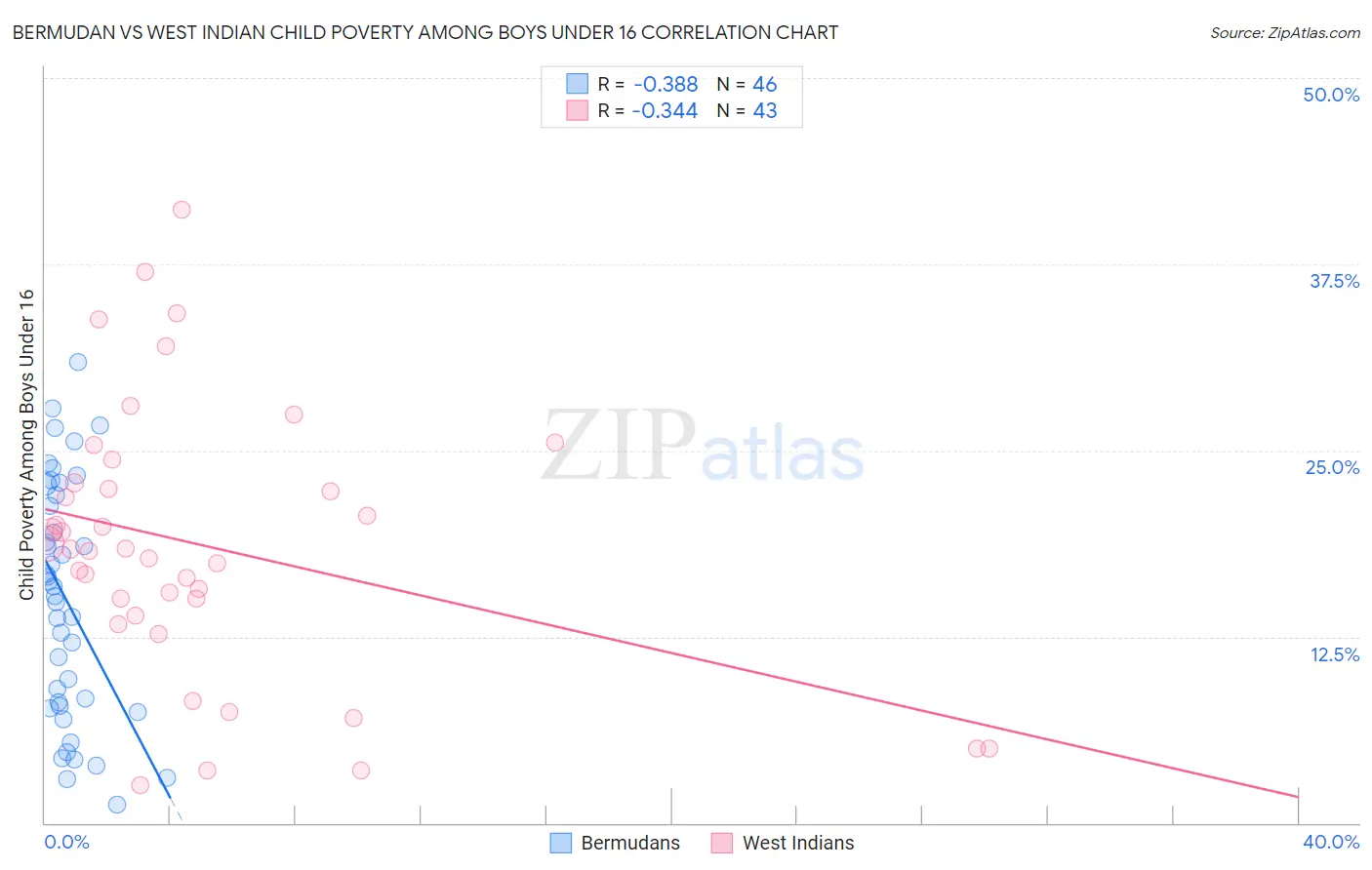 Bermudan vs West Indian Child Poverty Among Boys Under 16
