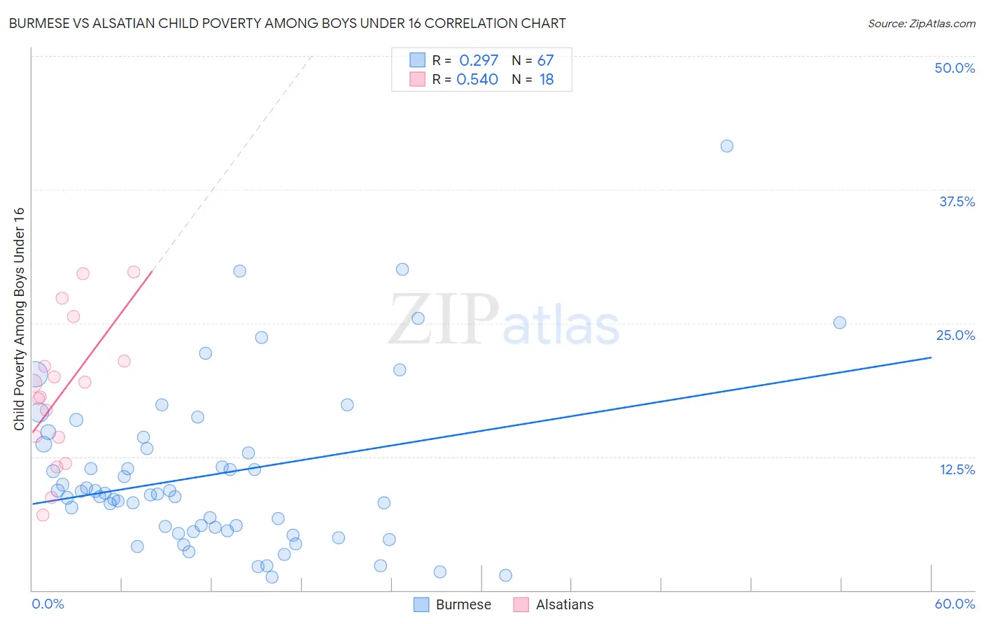 Burmese vs Alsatian Child Poverty Among Boys Under 16
