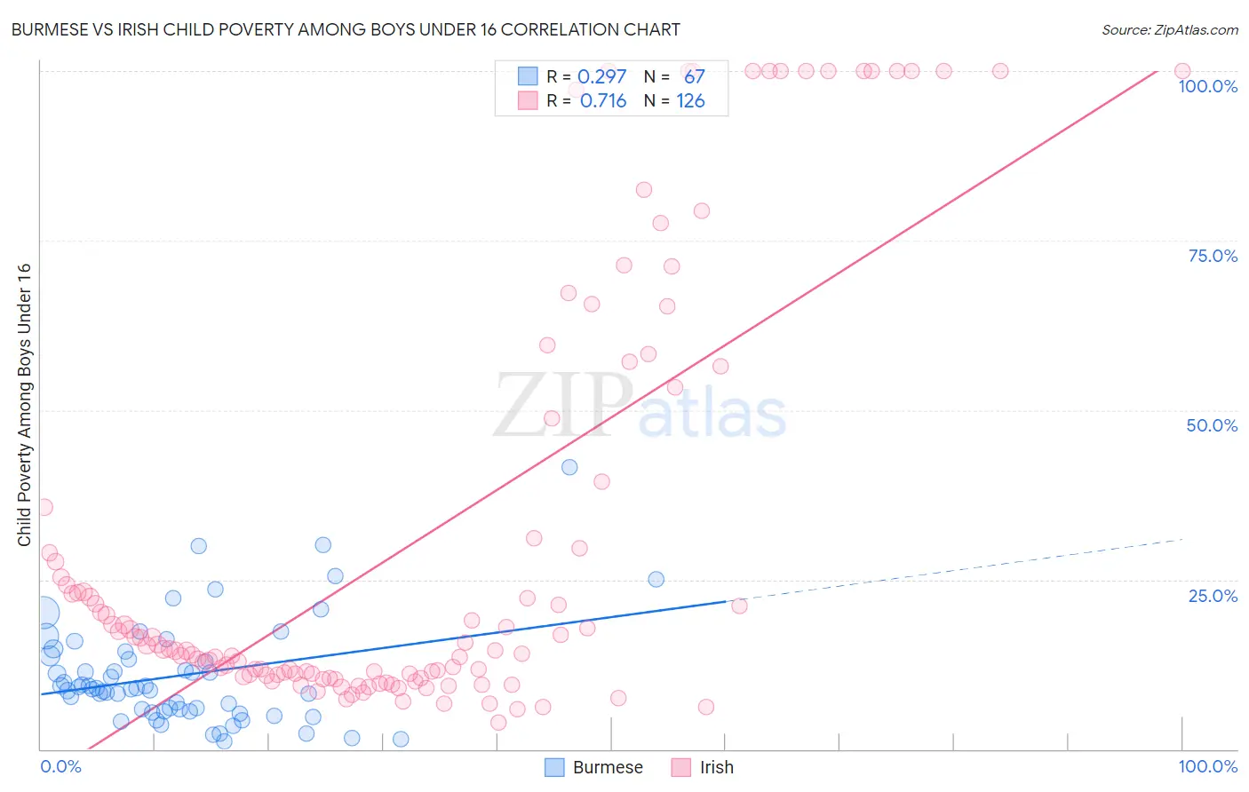 Burmese vs Irish Child Poverty Among Boys Under 16
