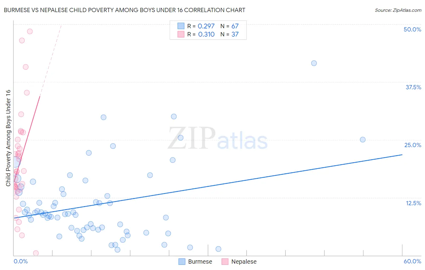 Burmese vs Nepalese Child Poverty Among Boys Under 16