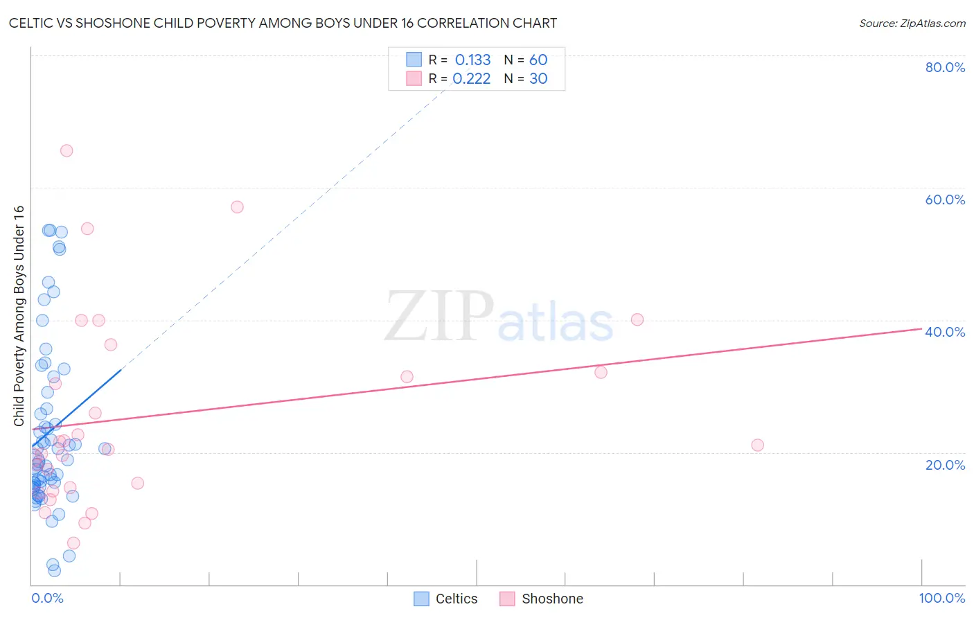 Celtic vs Shoshone Child Poverty Among Boys Under 16