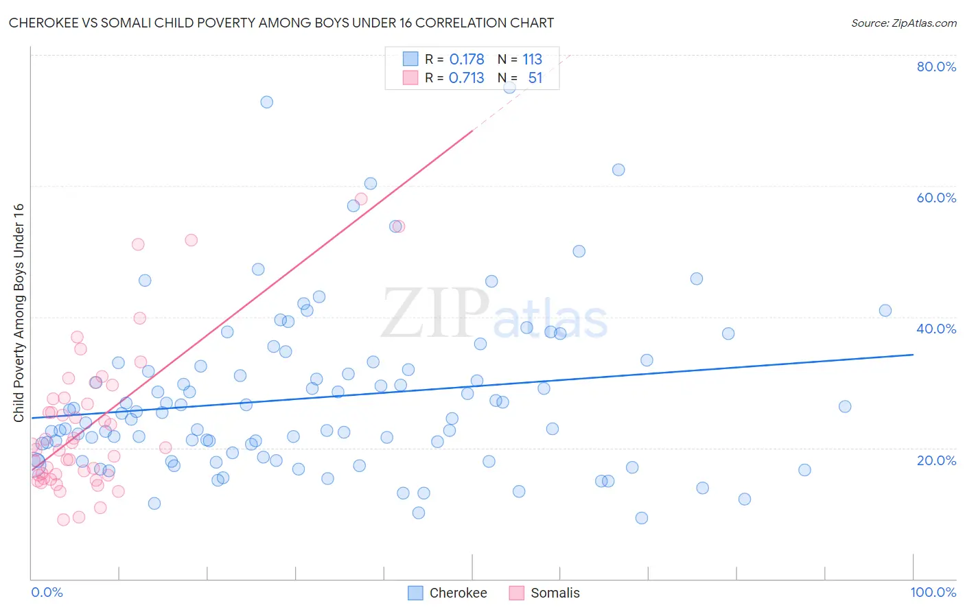 Cherokee vs Somali Child Poverty Among Boys Under 16