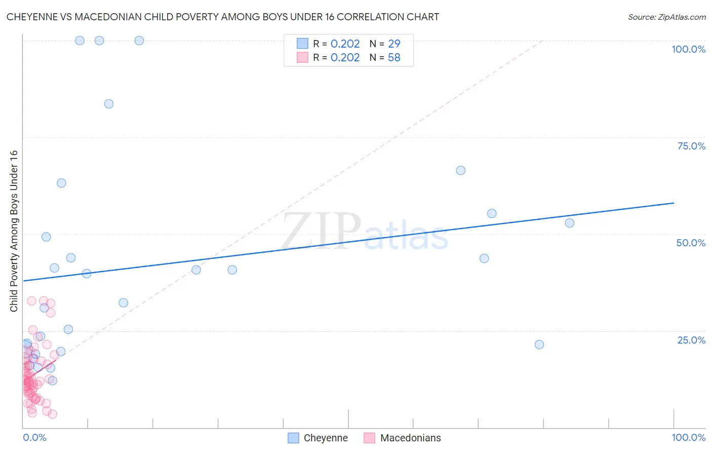 Cheyenne vs Macedonian Child Poverty Among Boys Under 16