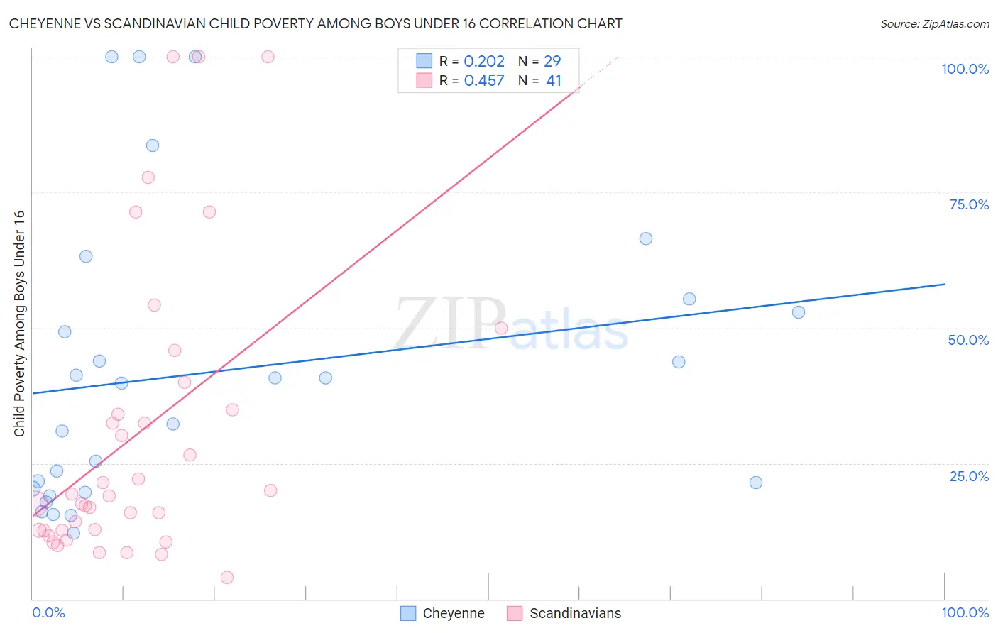 Cheyenne vs Scandinavian Child Poverty Among Boys Under 16