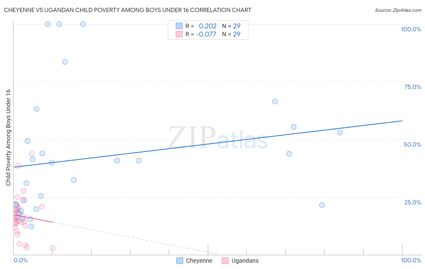 Cheyenne vs Ugandan Child Poverty Among Boys Under 16