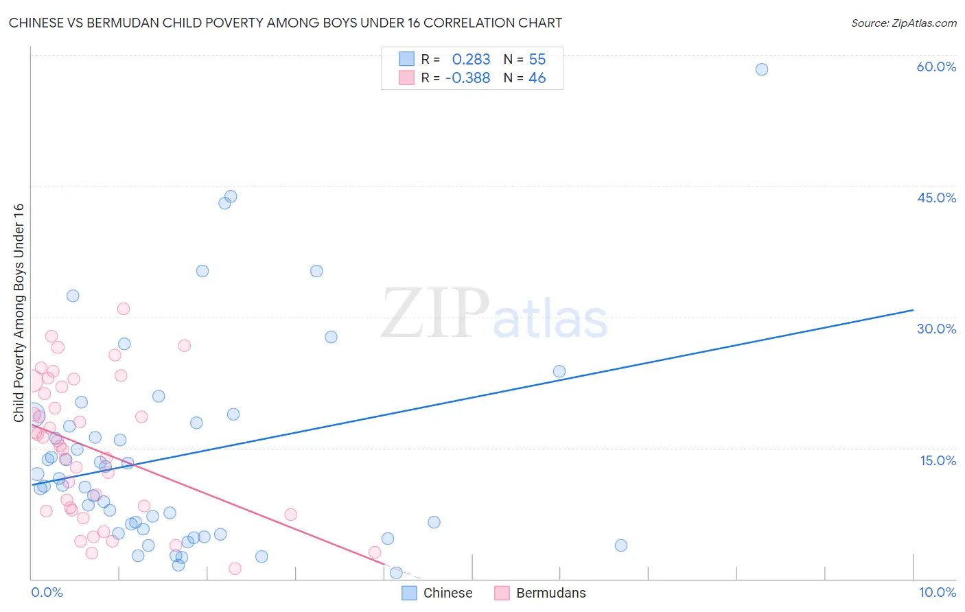 Chinese vs Bermudan Child Poverty Among Boys Under 16