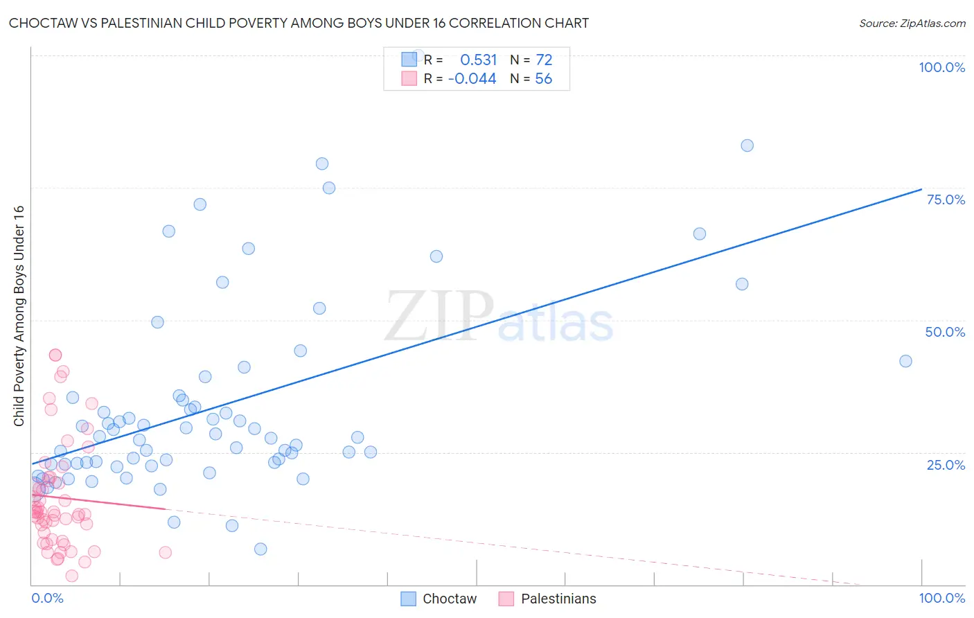 Choctaw vs Palestinian Child Poverty Among Boys Under 16