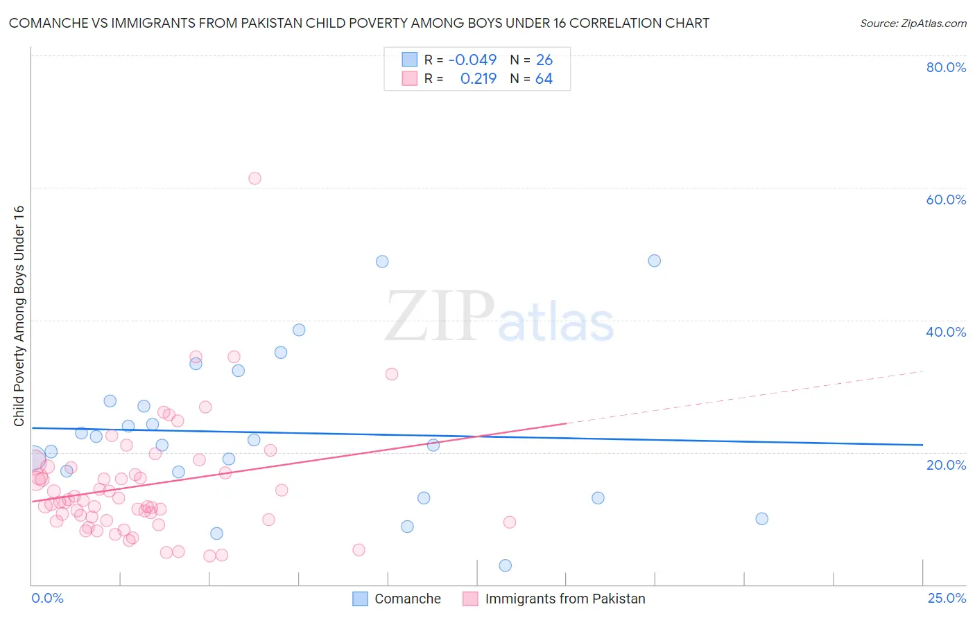 Comanche vs Immigrants from Pakistan Child Poverty Among Boys Under 16