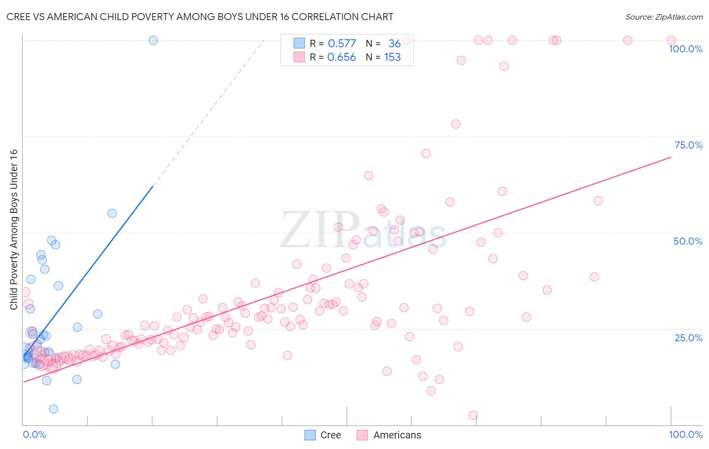 Cree vs American Child Poverty Among Boys Under 16