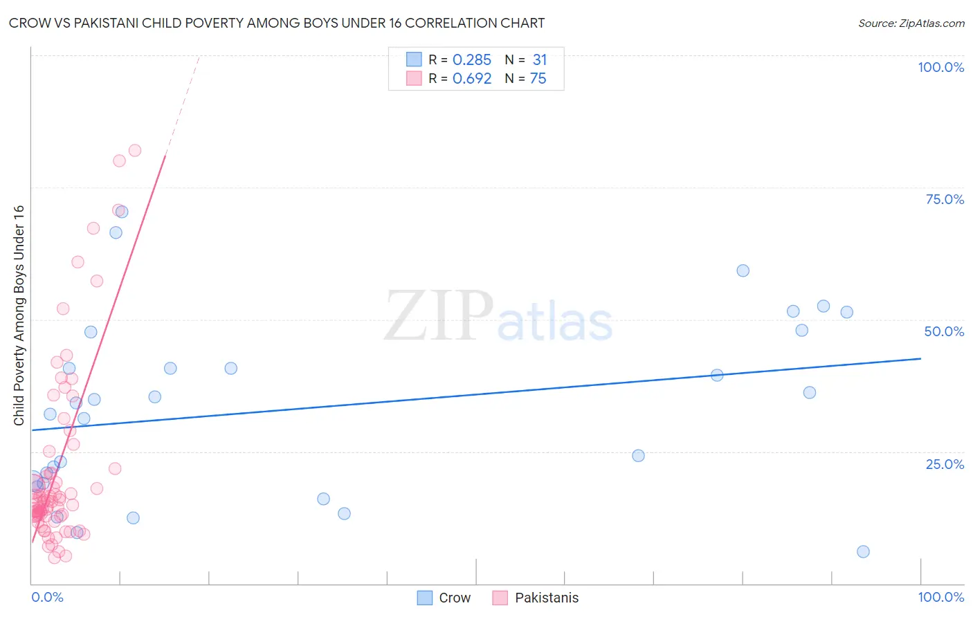 Crow vs Pakistani Child Poverty Among Boys Under 16