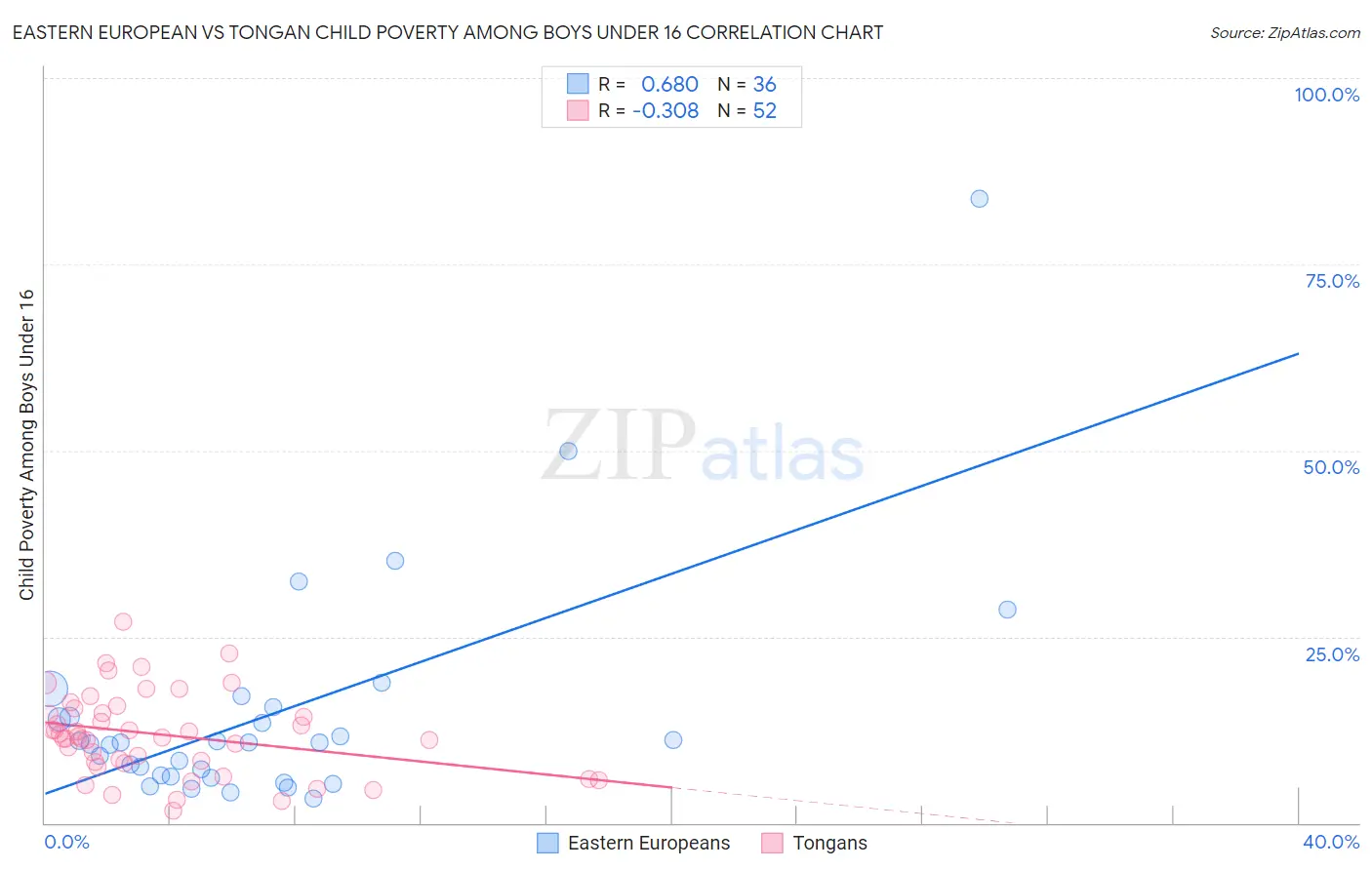 Eastern European vs Tongan Child Poverty Among Boys Under 16