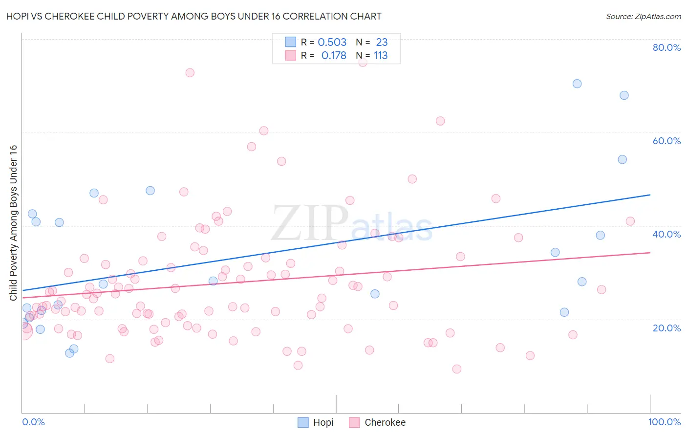 Hopi vs Cherokee Child Poverty Among Boys Under 16