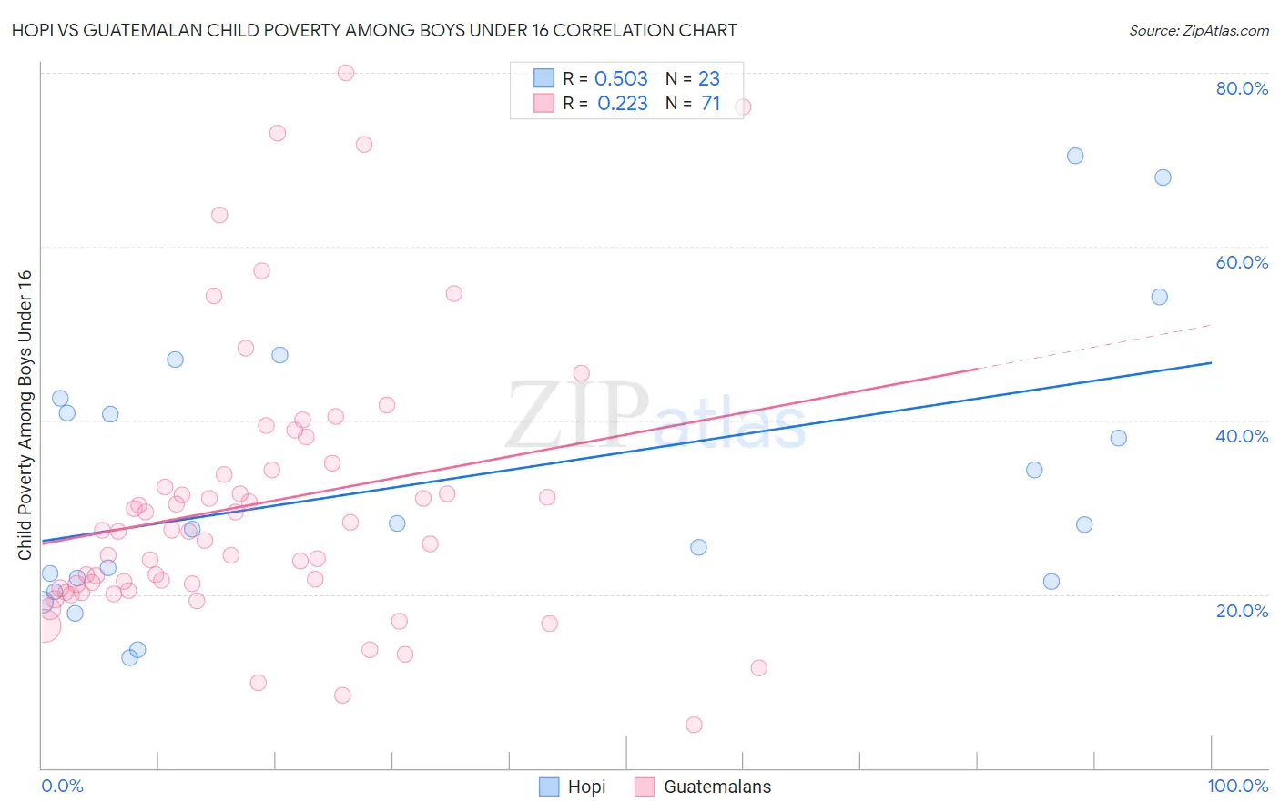 Hopi vs Guatemalan Child Poverty Among Boys Under 16
