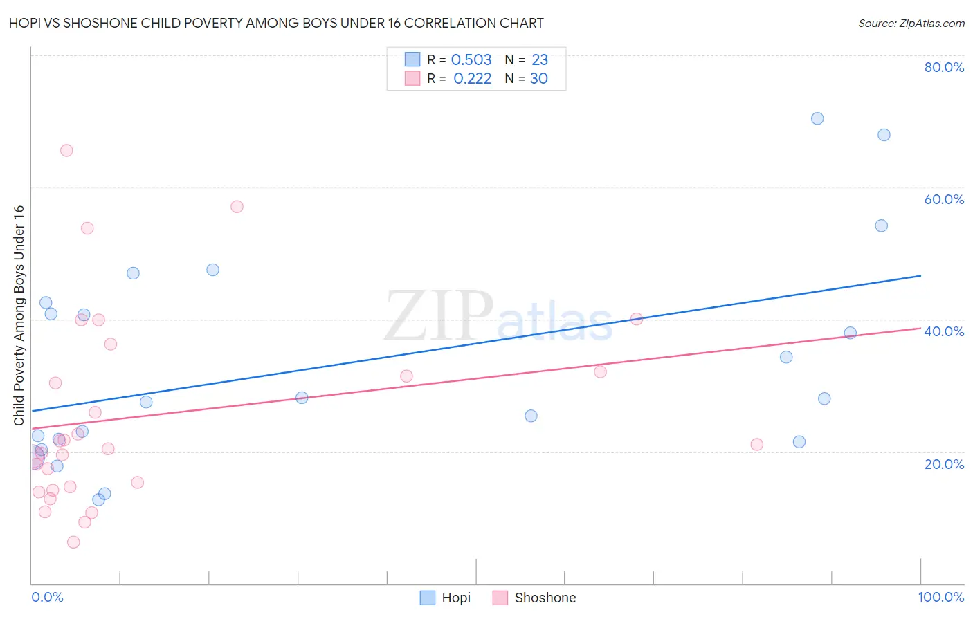 Hopi vs Shoshone Child Poverty Among Boys Under 16