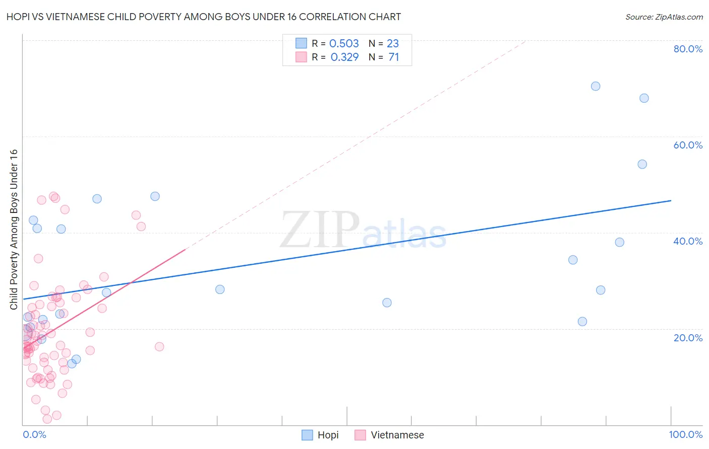 Hopi vs Vietnamese Child Poverty Among Boys Under 16