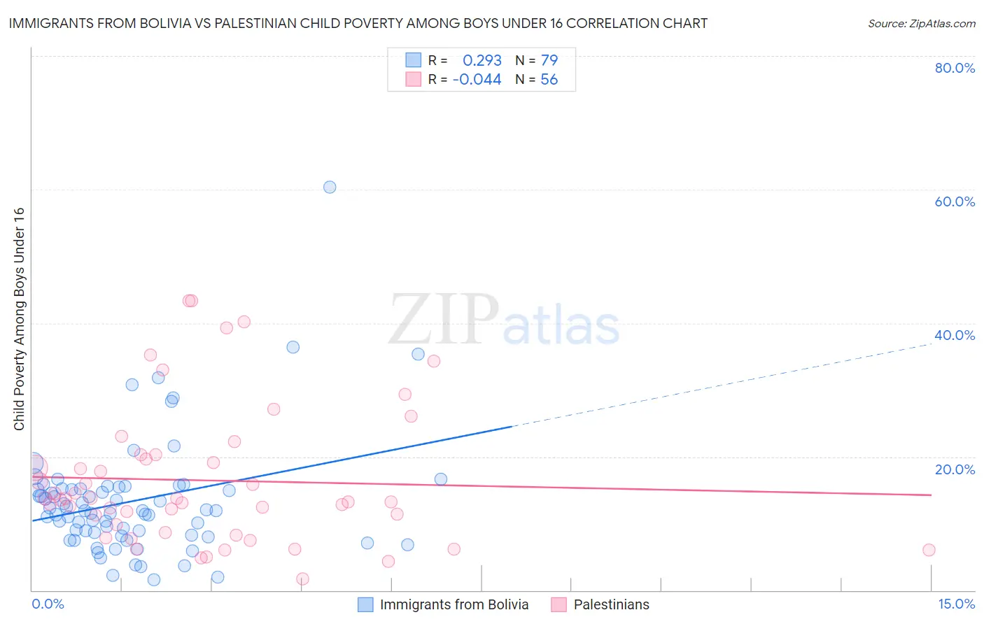 Immigrants from Bolivia vs Palestinian Child Poverty Among Boys Under 16