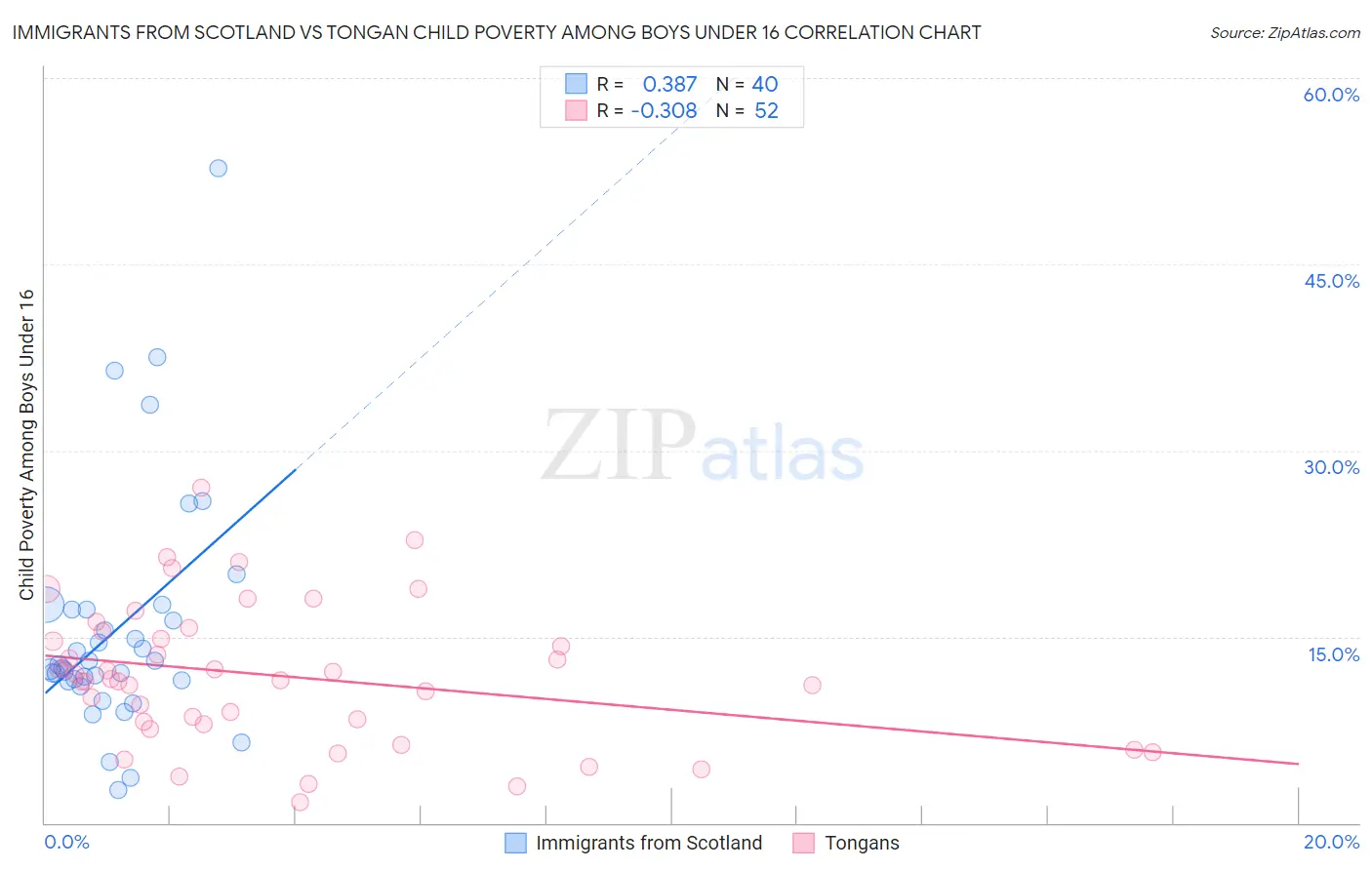 Immigrants from Scotland vs Tongan Child Poverty Among Boys Under 16