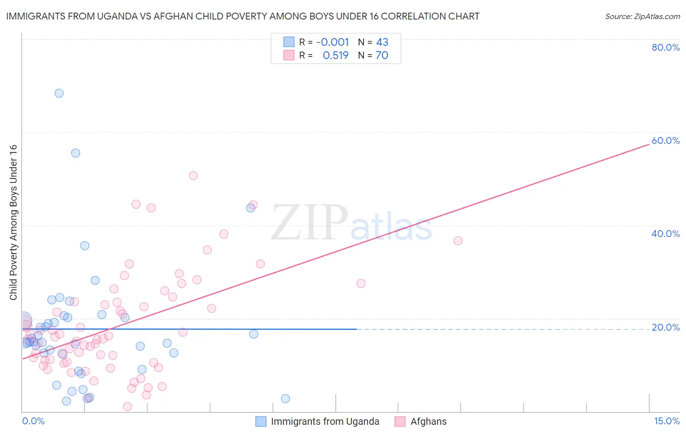 Immigrants from Uganda vs Afghan Child Poverty Among Boys Under 16