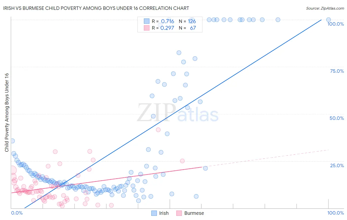 Irish vs Burmese Child Poverty Among Boys Under 16