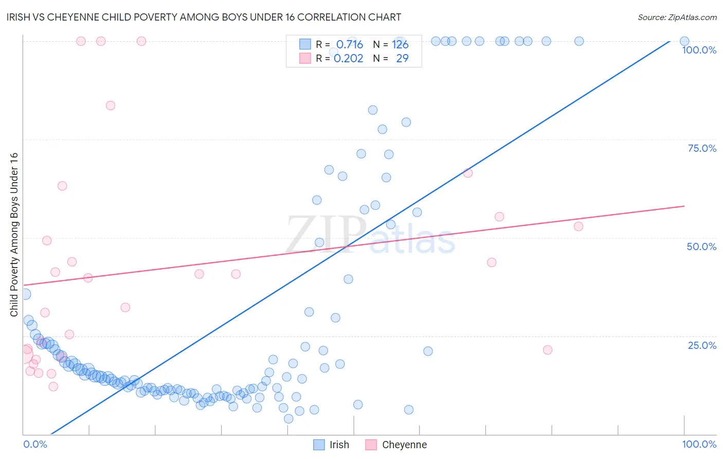 Irish vs Cheyenne Child Poverty Among Boys Under 16