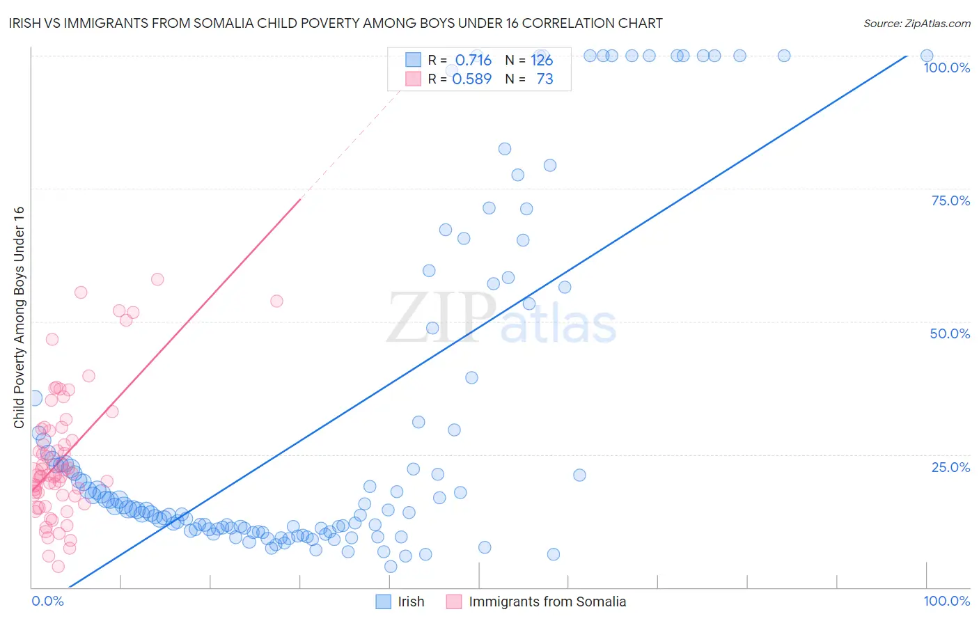 Irish vs Immigrants from Somalia Child Poverty Among Boys Under 16